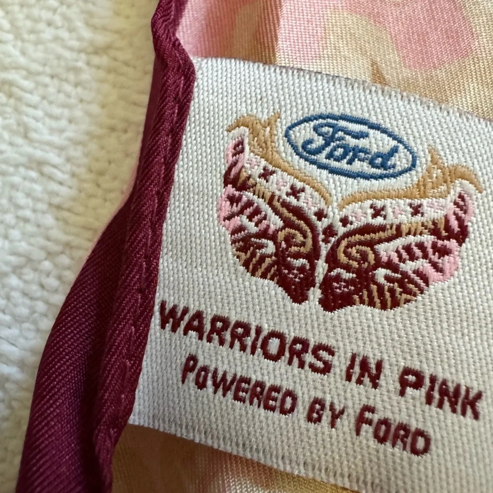 Warriors in Pink 100% silk pink/magenta/tan scarf for Breast Cancer Awareness